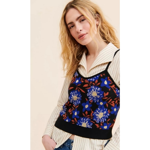 39. Maeve Floral Jacquard Sweater Cami - Picture 4 of 9